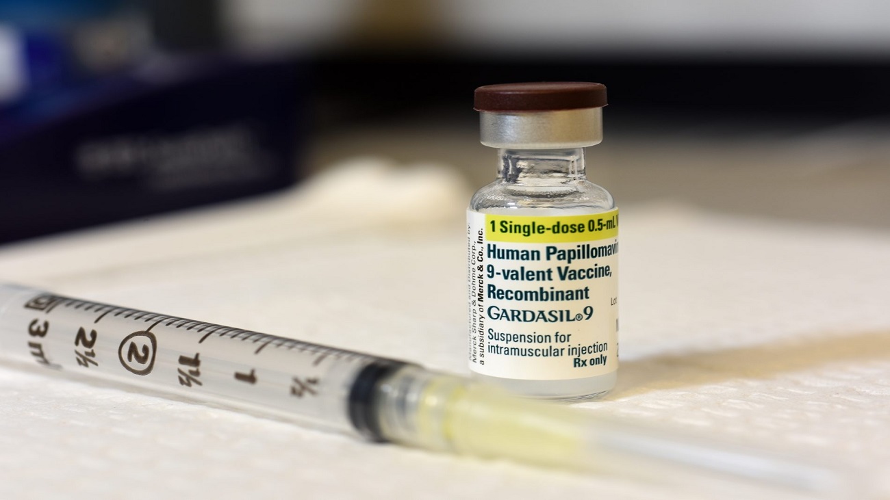 Gardasil 9, a HPV vaccine from Merck.