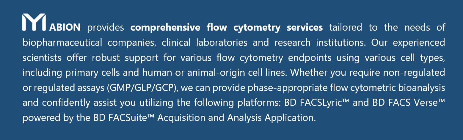 Mabion provides comprehensive bioanalytical flow cytometry services tailored to the needs of biopharma companies, clinical laboratories and research institutions.