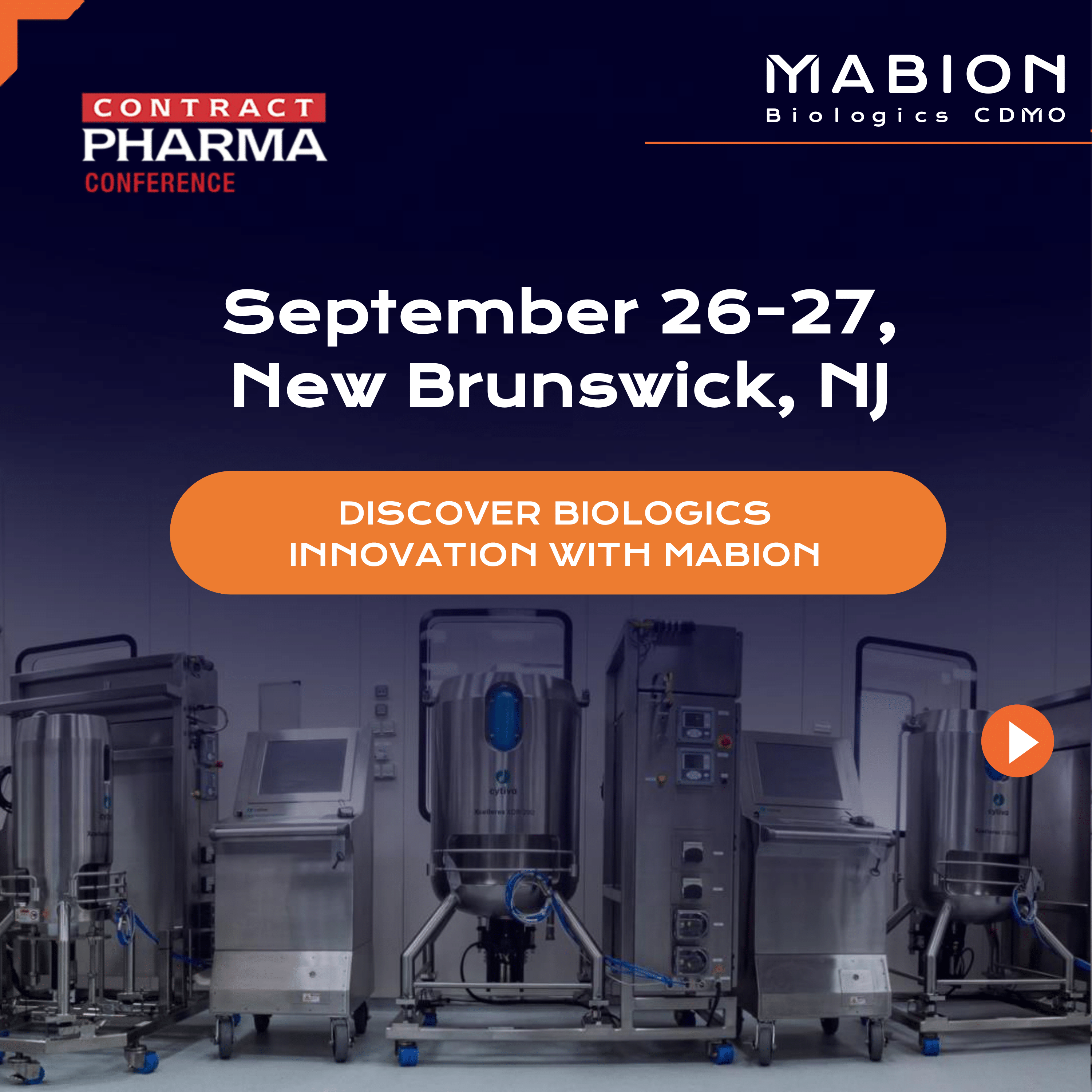 Discover Biologics Innovation with Mabion at Contract Pharma Conference.