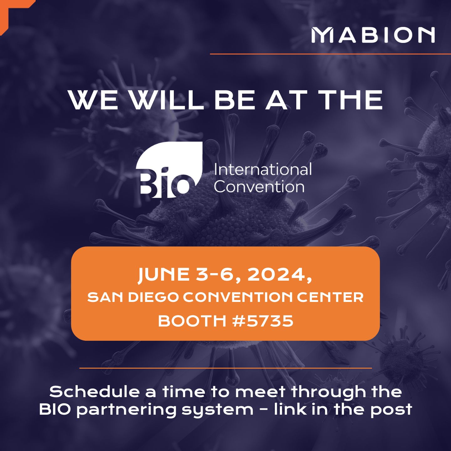 BIO International Convention 2024 is just around the corner! Visit Mabion booth 5735 in the BioProcess zone.