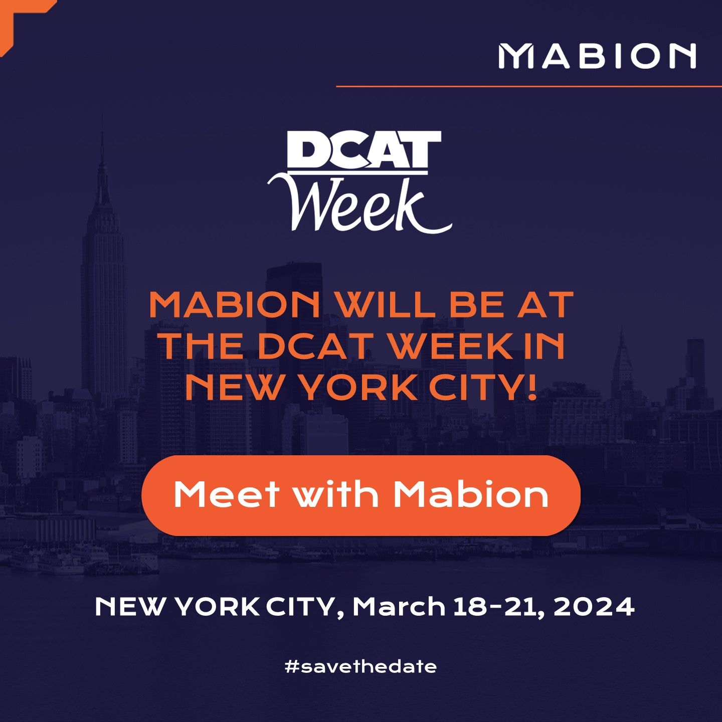 Mabion looking forward to connecting with you in New York CIty for an inspiring DCAT week of collaboration and innovation.
