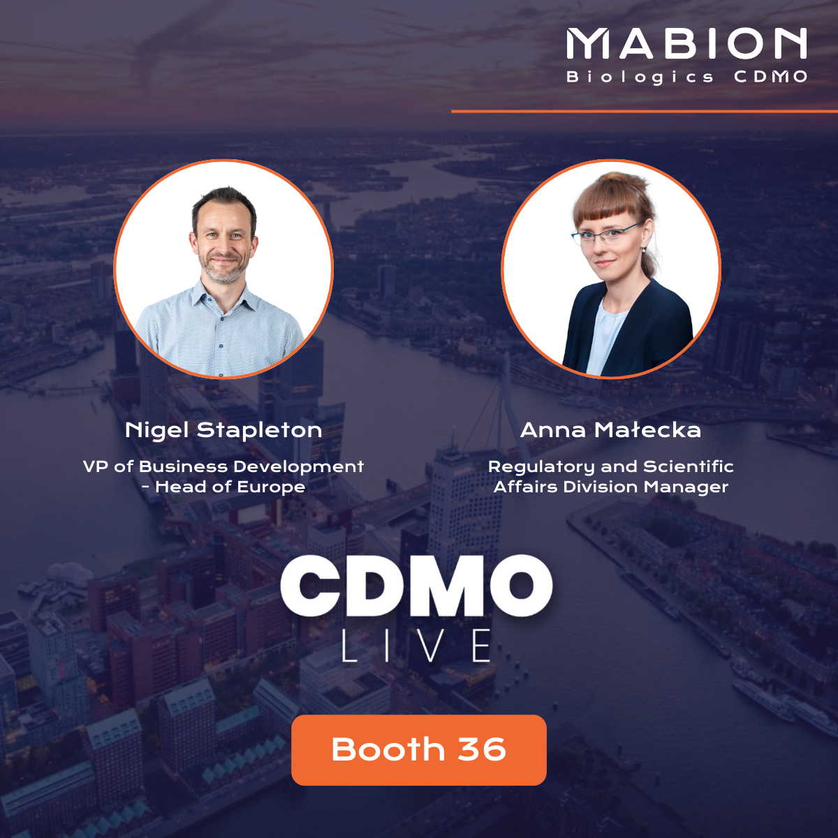 Meet Mabion Team at CDMO Live 2025 in Rotterdam and explore our Drug Substance Manufacturing and Drug Product capabilities.