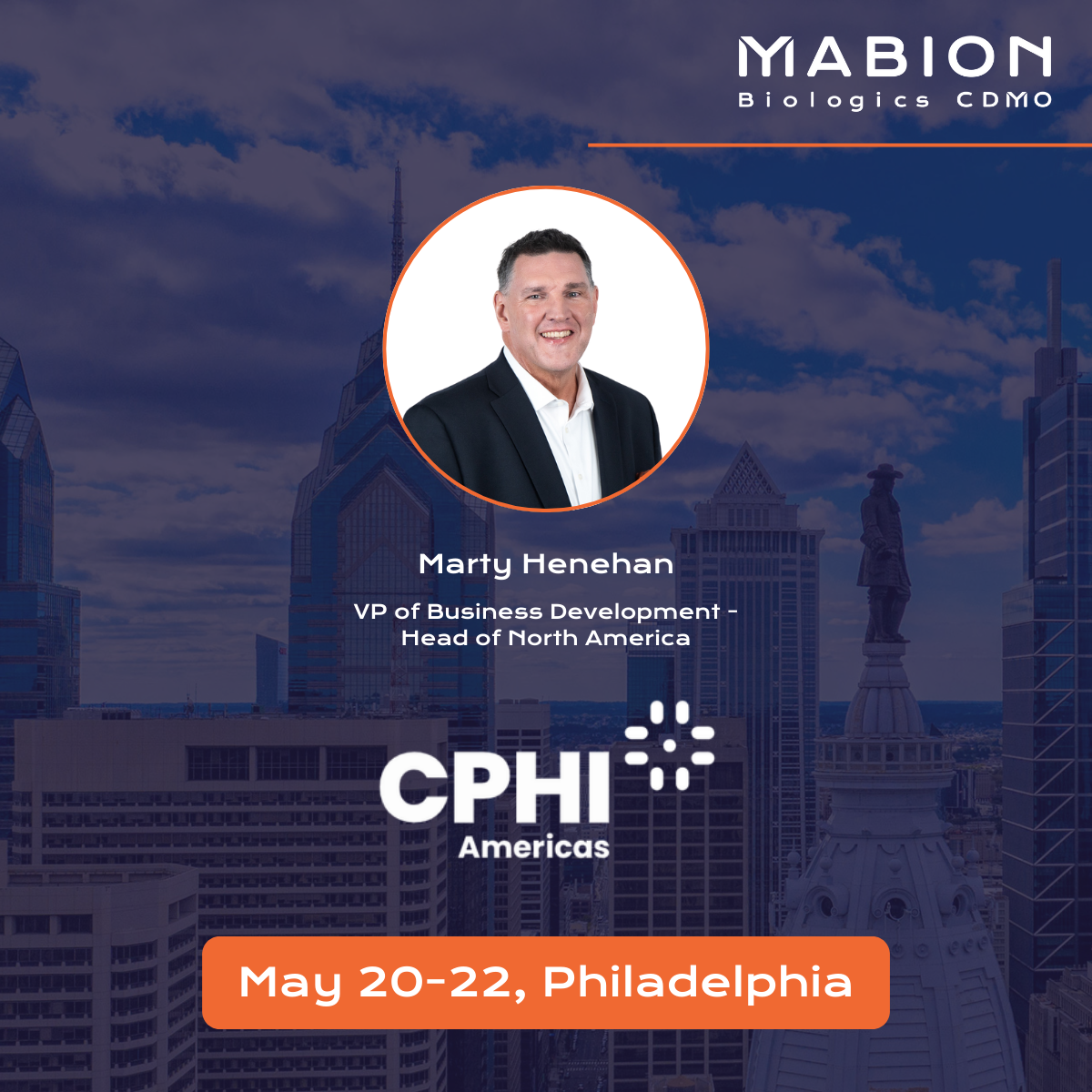 Meet VP of Business Development - Head of North America in Mabion, Marty Henehan during CPHI Americas.