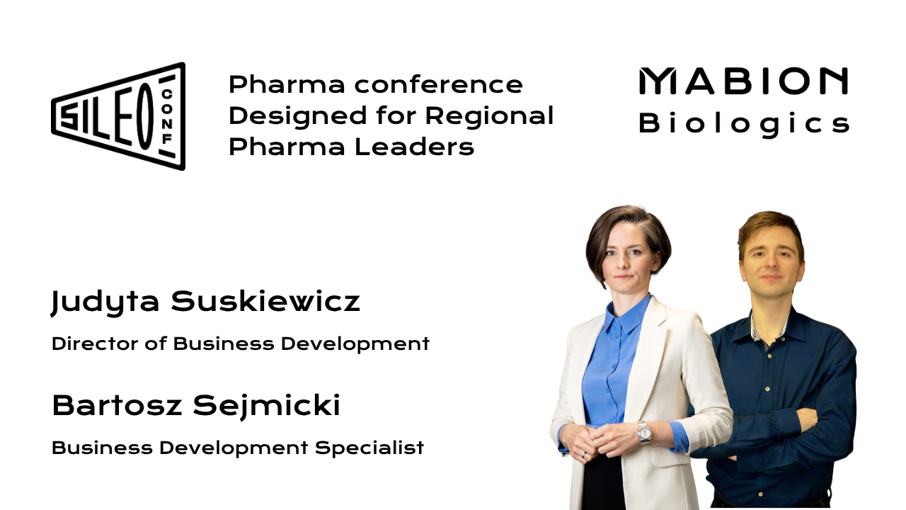 Sileo Conf, Warsaw.
Mabion Team: Judyta Suskiewicz (Director of Business Development), Bartosz Sejmicki (Business Development Specialist)